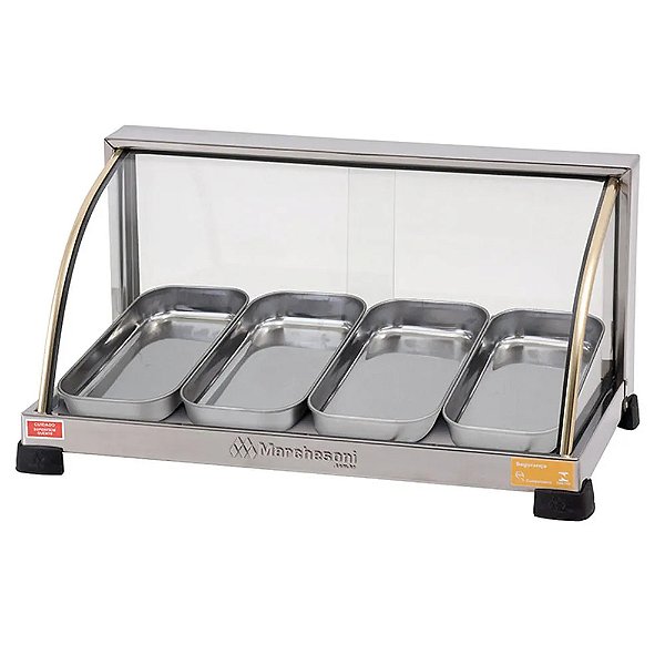 EXPOSITOR ESTUFA OURO CURVA SIMPLES 4 BANDEJAS - MARCHESONI