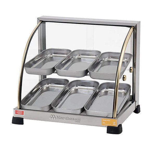 EXPOSITOR ESTUFA OURO CURVA SIMPLES 6 BANDEJAS - MARCHESONI