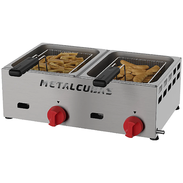FRITADEIRA FRITADEIRA A GAS FRCG-6 2 CUBAS 3L INOX BP - META