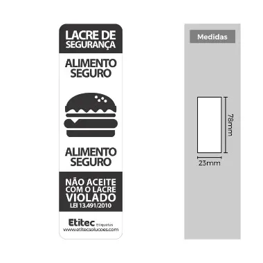 ETIQUETA RT-463 78X23 COUCHE LACRE HAMBURGUERIA C/ 1000
