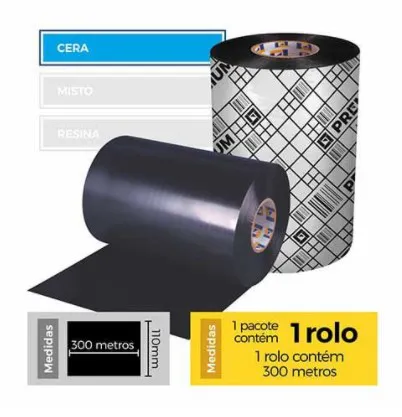 FITA IMPRESSAO CERA 110X300 CERA ORIGINAL