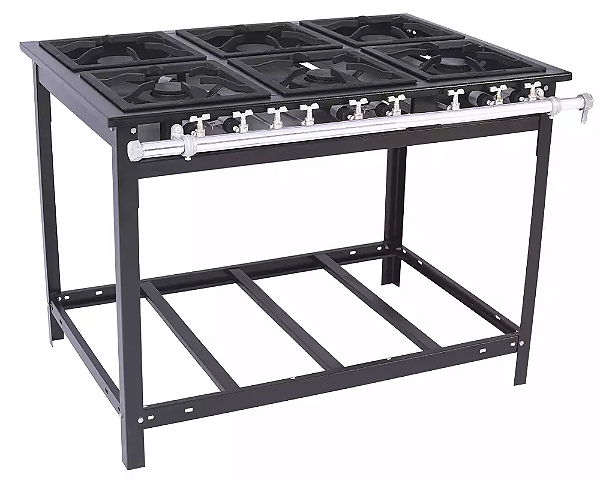 FOGAO INDUSTRIAL A GAS 6 QUEIMADORES - VENANCIO