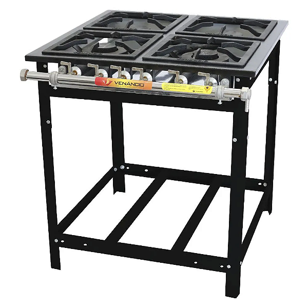 FOGAO INDUSTRIAL A GAS EXTRA 4 QUEIMADORES 2S 2D - VENANCIO
