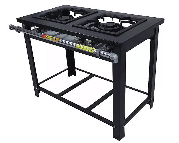 FOGAO IND. MAXI INOX 2 QUEIMADORES DUPLOS PERF 10 - VENANCIO
