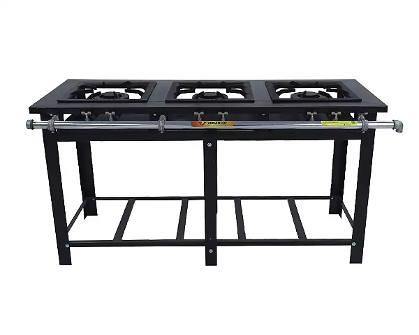 FOGAO IND. MAXI INOX 3 QUEIM DUPLOS LINHA P10 - VENANCIO