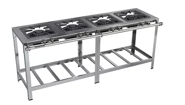 FOGAO IND. MAXI INOX 4 QUEIM DUPLOS EM LINHA P10 - VENANCIO
