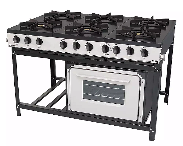 FOGAO IND. BRAVO 6 QUEIMADORES C/ FORNO - VENANCIO