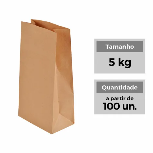 SACO SOS 5KG 27X18,5X10,5 LISO PACOTE C/100UN