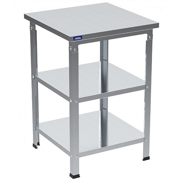 MESA INOX INDUSTRIAL PANELEIRO DUPLO 90X60X600MM - AISA