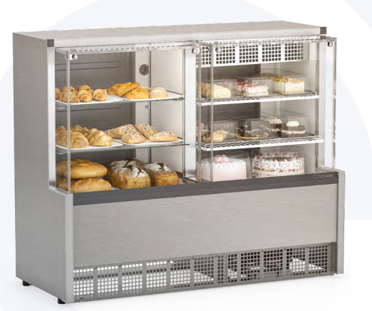 VITRINE GRNA-140R/PR REFRIGERADA/NEUTRA CONFEITARIA - GELOPAR