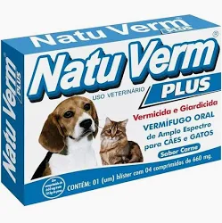 Natu Verm Plus - Vermífugo e Giardicida para Cães e Gatos