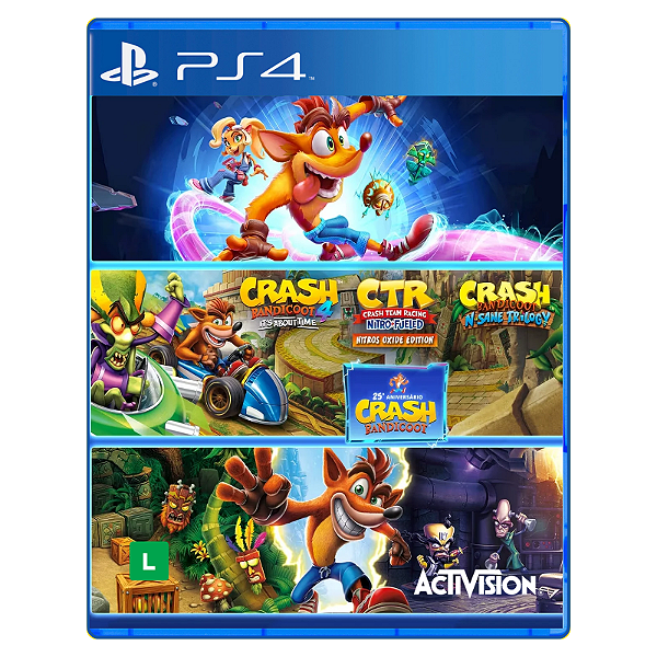 Jogo Crash Bandicoot - Pacote de Crashiversário - PS4 Mídia Digital