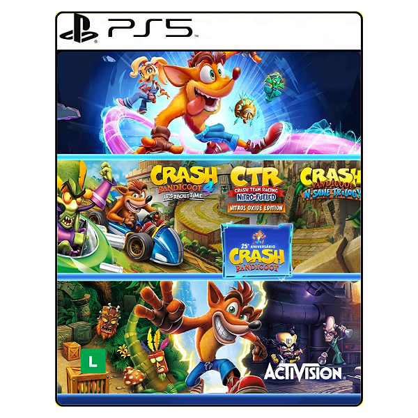 Jogo Crash Bandicoot - Pacote de Crashiversário - PS5 Mídia Digital