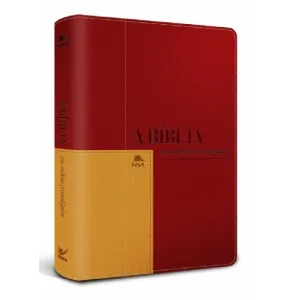 BIBLIA NVI EM ORDEM CRONOLOGICA - CAPA VERMELHO E MOSTARDA