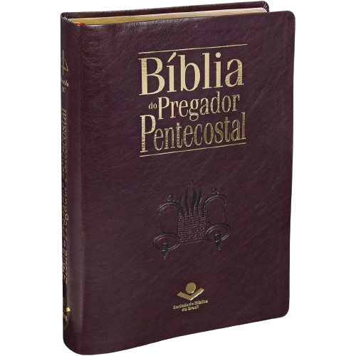 Bíblia do Pregador Pentecostal - Capa em couro sintético, vinho nobre, índice