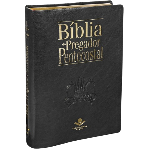 Bíblia do Pregador Pentecostal - Capa em couro sintético, preto nobre, índice