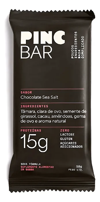 Barra Proteína avulsa 50g - Chocolate Sea Salt - Pincbar