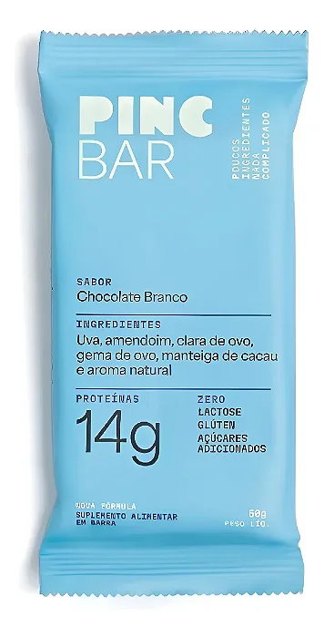 Barra Proteína avulsa 50g - Chocolate Branco - Pincbar