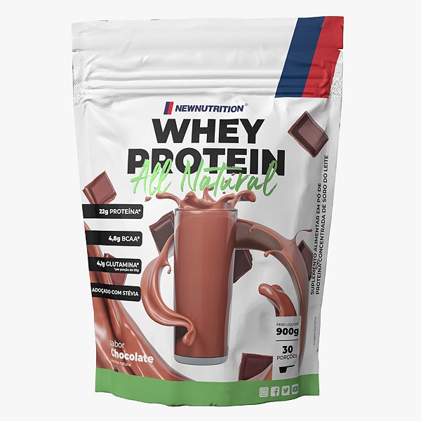 Whey Protein Concentrado 900g All Natural - New Nutrition