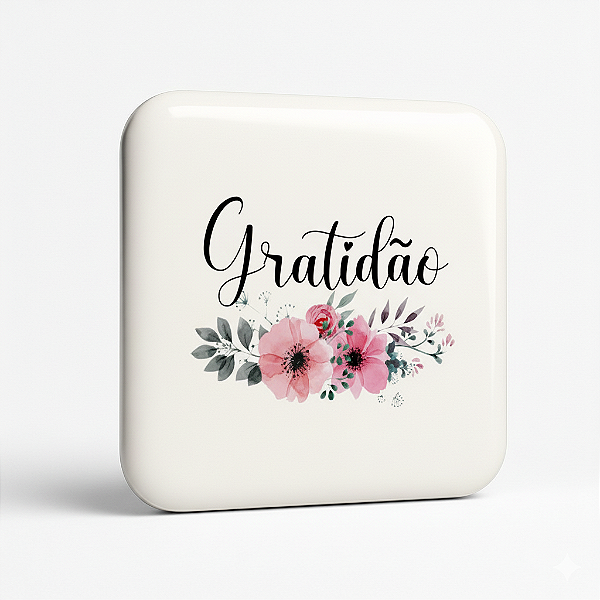 Botton Floral com Ímã – Gratidão