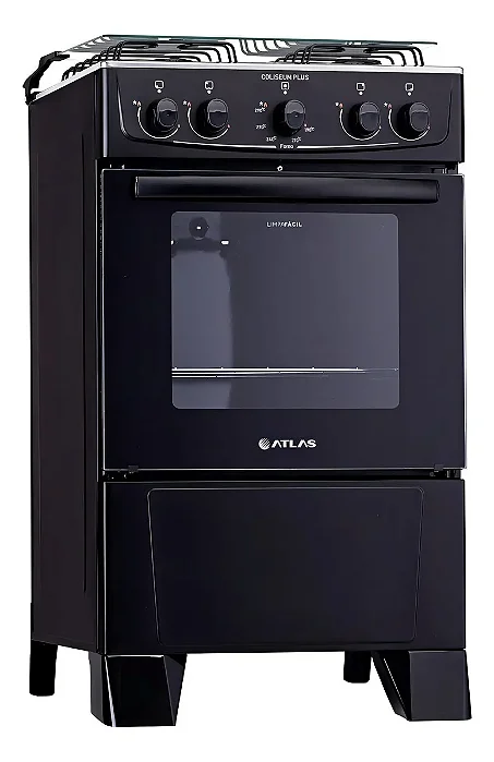 FOGAO ATLAS 4 BOCAS COLISEUM PLUS PRETO 20