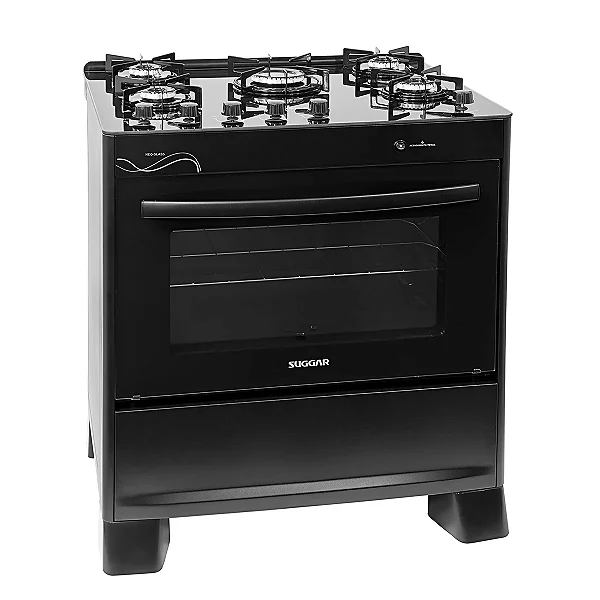 Fogão Suggar Neo Glass 5 Bocas FGVNG510PT Preto Bivolt