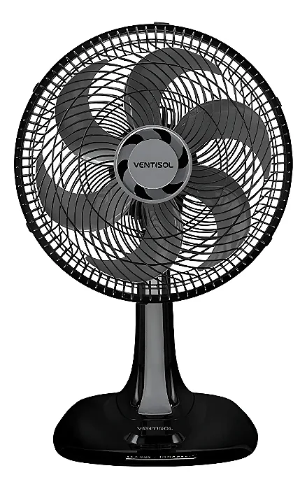 Ventilador Turbo De Mesa Ventisol 6 Pás 40Cm Preto 110V