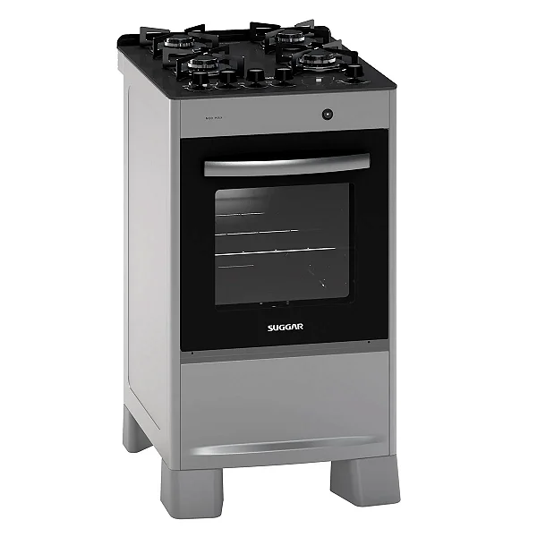 Fogão Suggar Neo Max 4 Bocas Mesa de Vidro Prata FGV403PRIX – Inox – Bivolt