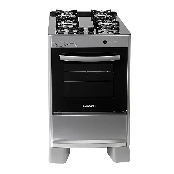 Fogão Suggar Neo Glass Plus 4 Bocas FGVNG410PRIX – Inox/Prata – Bivolt