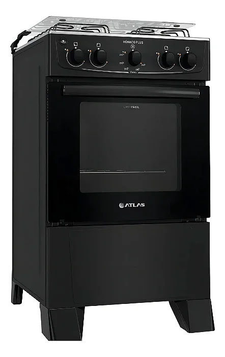FOGAO ATLAS 4 BOCAS MONACO PLUS PRETO 20