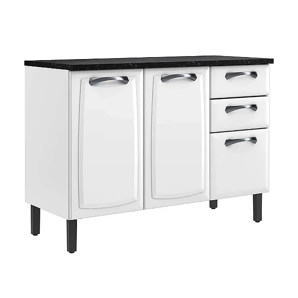Balcão de Aço Itatiaia BALC-120 3 Portas 2 Gavetas New Premium Branco