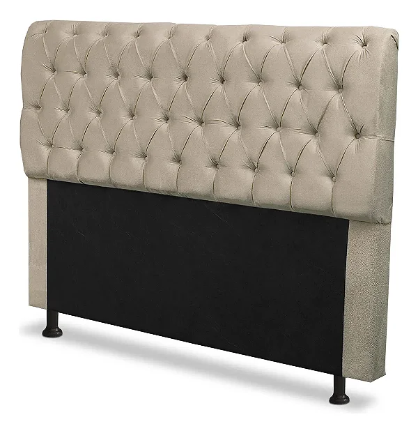 CABECEIRA CASAL PARIS MDP ESTOFADOS 15 BEGE