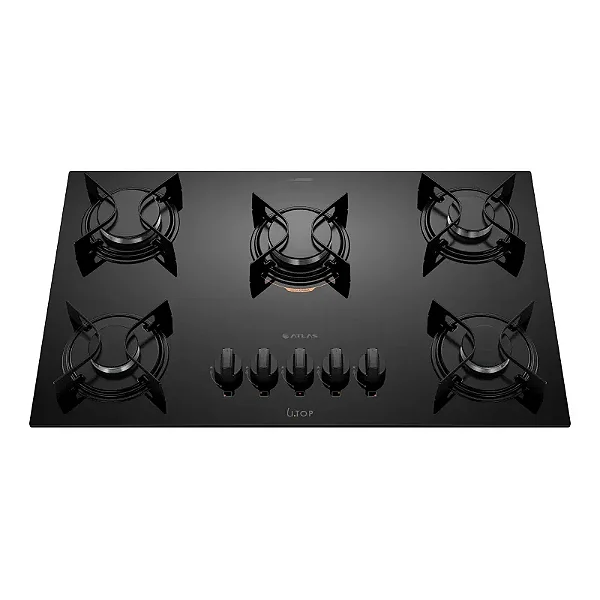 FOGAO ATLAS 5 BOCAS COOKTOP UTOP PRETO