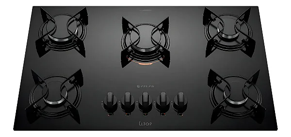 FOGAO ATLAS 5 BOCAS COOKTOP UTOP PRETO
