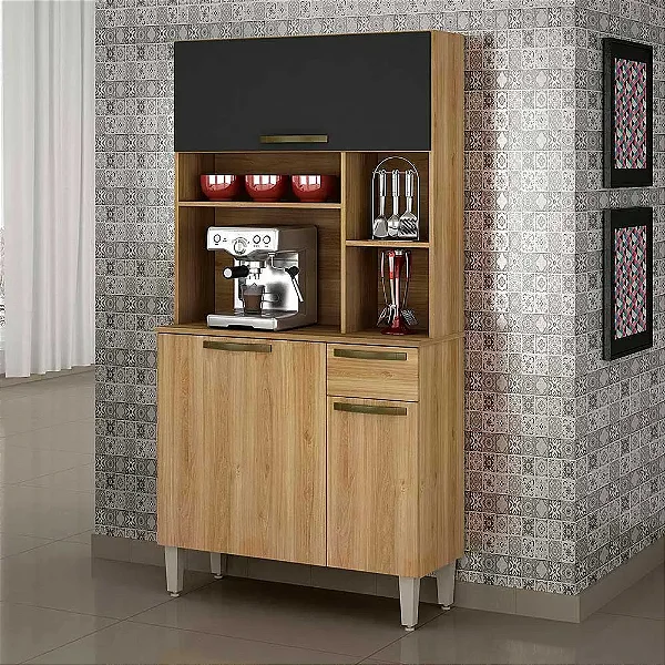 ARMARIO COZINHA SALLETO JASPE 2020 PLUS CARVALHO/GRAFITE