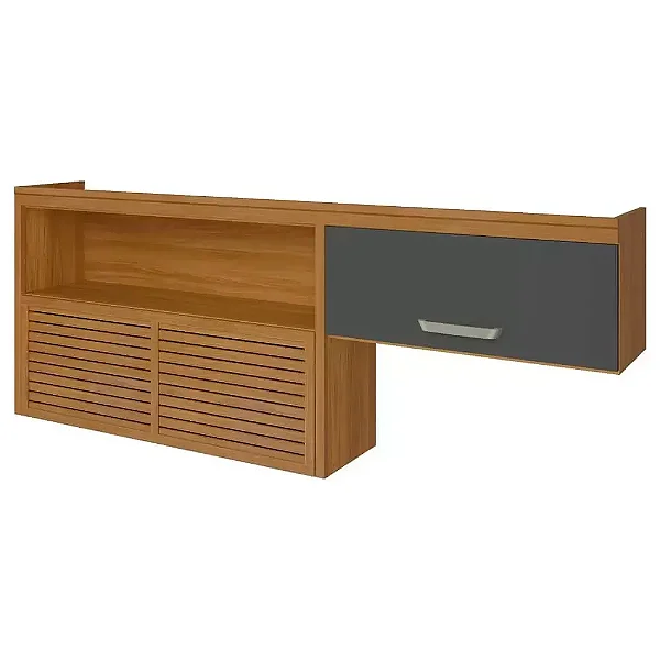 ARMARIO 2PTS NICHO NESHER PRINCESA 200CM MDF FREIJO/GRAFITE