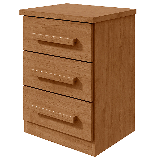 Mesa De Cabeceira Baião 3 Gavetas Móveis Lopas Amêndoa