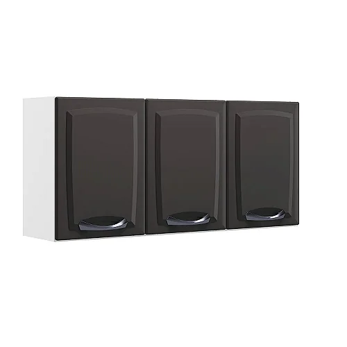 Armário de Aço Itatiaia Rose 105 3 Portas Preto