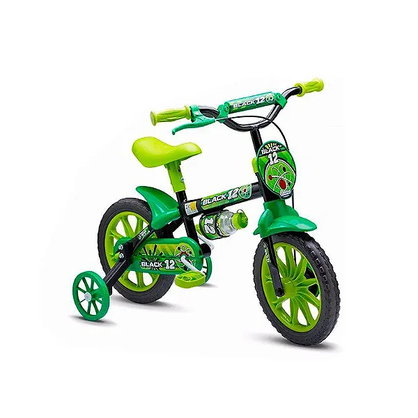 BICICLETA NATHOR ARO 12 PRETO/VERDE