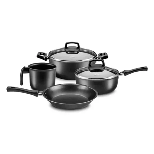 Conjunto Safira MTA 4 Peças – Alumínio Antiaderente com Tampa de Vidro