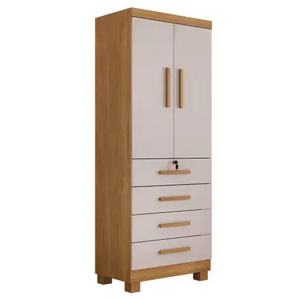 Roupeiro Benetil Conjugado Maia 2 Portas Cinamomo/Off White