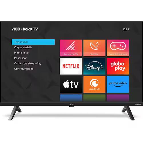 TV LED 32” AOC Roku Smart – 32S5045/78G