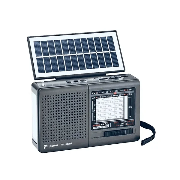 Rádio Solar F-Sound FS-1587BT – Prata com Bluetooth