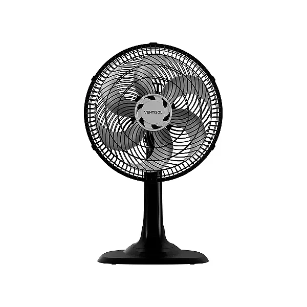 Ventilador de Mesa Ventisol Eco Turbo 30cm – 6 Pás Preto 110V