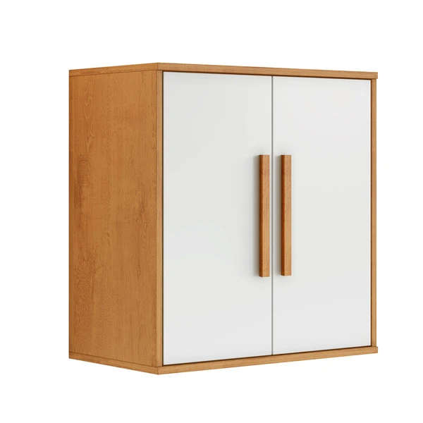 Armário Aéreo Kaiki Lorena 2 Portas – Natural/Off White
