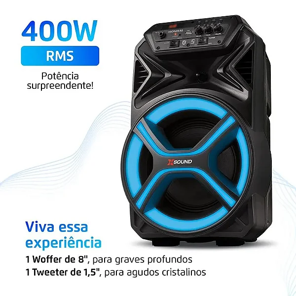 Caixa Amplificada Mondial CM-400L – Bivolt