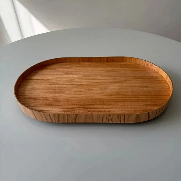 Bandeja RJ Decor Jade Oval Decorativa – Amadeirado