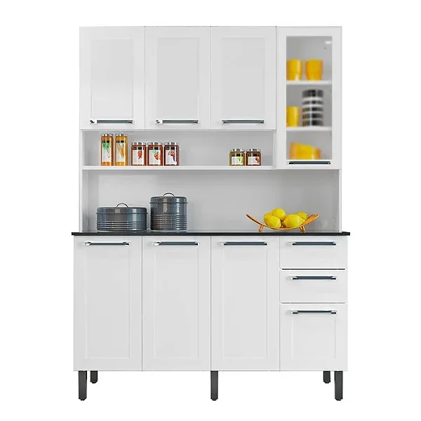 Armário Itatiaia Kit 140 Florença – 8 Portas e 2 Gavetas – Branco