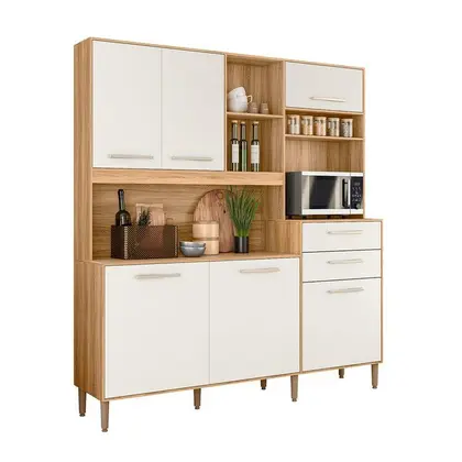 Kit Cozinha Salsa Nicioli – Freijó/Off White Cristal Preto