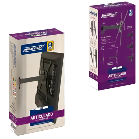 Suporte Multivisão M2-PR Biarticulado com Inclinação para TV de 14" a 65"